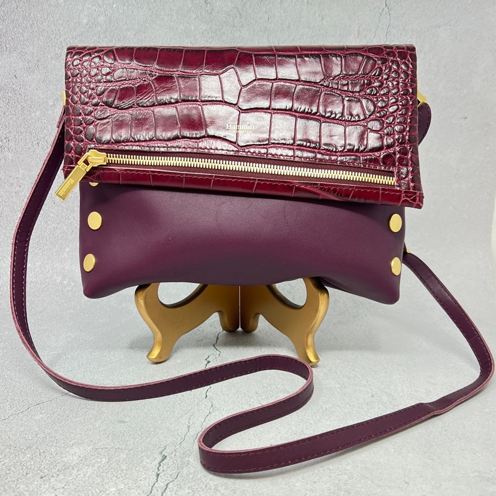 Hammitt NWOT VIP Medium Croc Look and Leather Crossbody Bag.